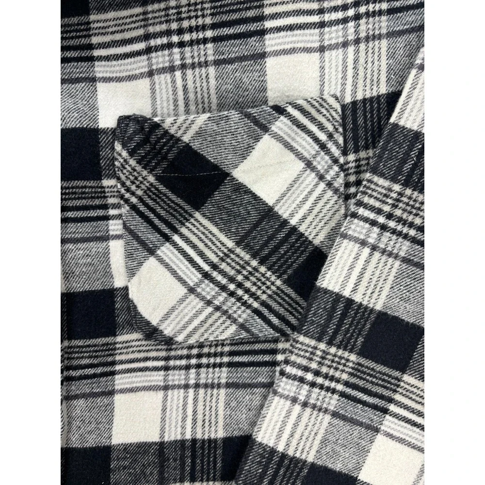 Telluride Flannel Shirt Mens XL Black White Plaid Cotton Workwear Lumberjack - Picture 6 of 13